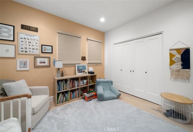 1212 Carmel St, San Luis Obispo, CA 93401 - sitting room with wood finished floors and recessed lighting