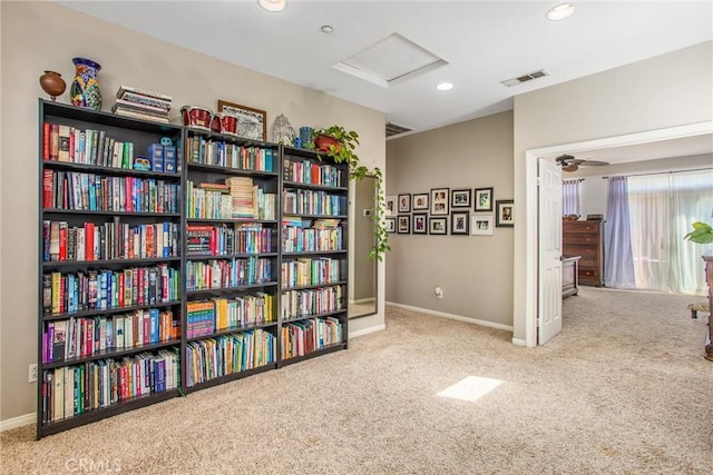 512 Golden W Dr, Redlands, CA 92373 - miscellaneous room with carpet, attic access, and recessed lighting