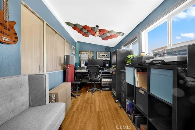 15902 Santa Fe St, Whittier, CA 90603 - office space featuring light wood-style floors and vaulted ceiling