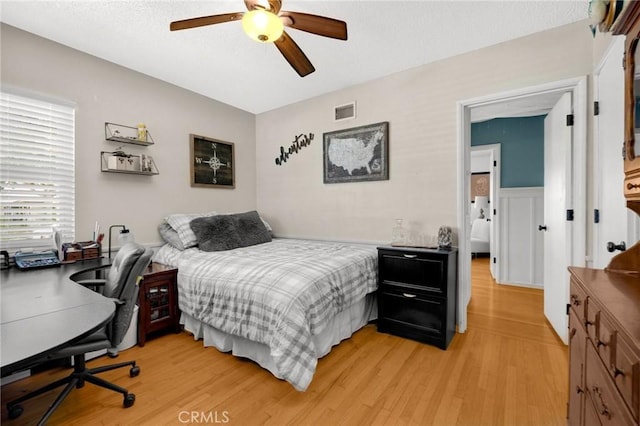 15902 Santa Fe St, Whittier, CA 90603 - bedroom featuring light wood finished floors, an office area, and a ceiling fan