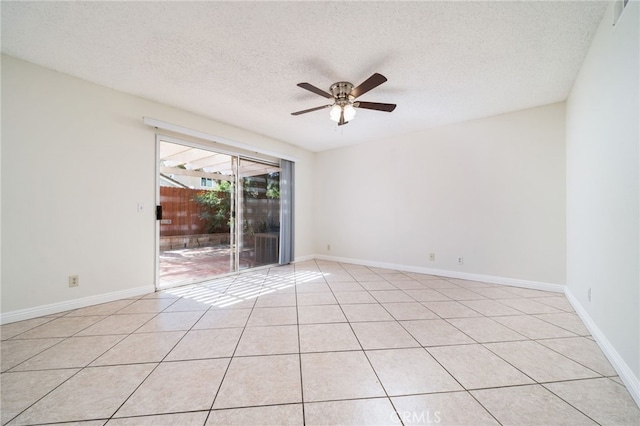 11500 Winery Dr, Fontana, CA 92337 - empty room with a ceiling fan, a textured ceiling, and light tile patterned flooring