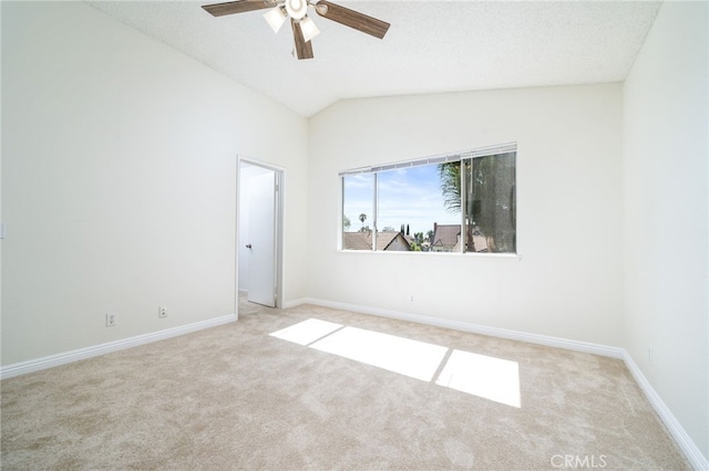 11500 Winery Dr, Fontana, CA 92337 - empty room featuring carpet, a ceiling fan, and vaulted ceiling
