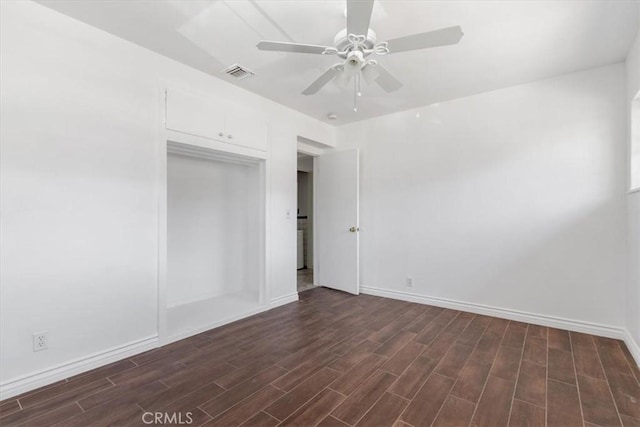 18713 Vanowen St, Reseda, CA 91335 - unfurnished bedroom with dark wood-style flooring, a closet, and ceiling fan