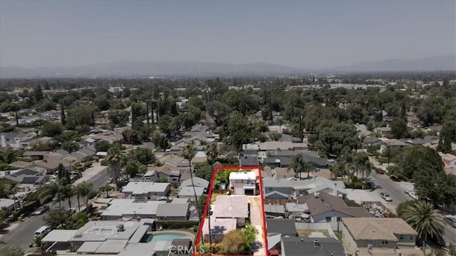 18713 Vanowen St, Reseda, CA 91335 - aerial perspective of suburban area featuring property boundaries highlighted and mountains