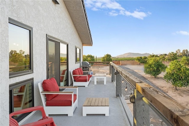 33851 Madera De Playa, Temecula, CA 92592 - view of patio / terrace featuring a mountain view and area for grilling