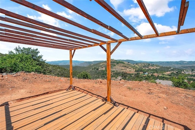 1996 Rainbow Glen Rd, Fallbrook, CA 92028 - deck featuring a mountain view and a pergola