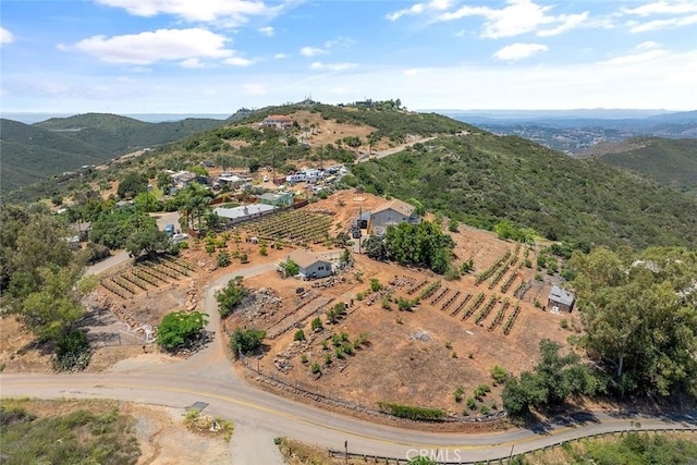 1996 Rainbow Glen Rd, Fallbrook, CA 92028 - aerial view of sparsely populated area with a mountain backdrop