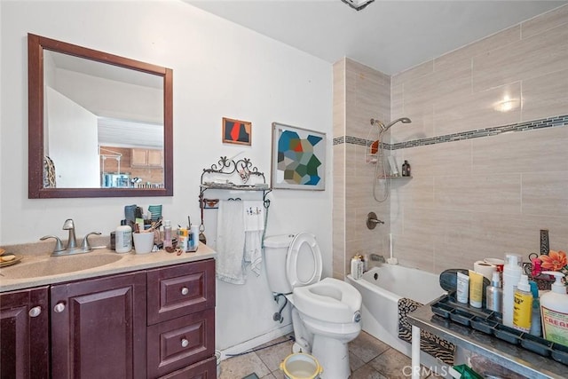 1996 Rainbow Glen Rd, Fallbrook, CA 92028 - bathroom with vanity, washtub / shower combination, and tile patterned flooring