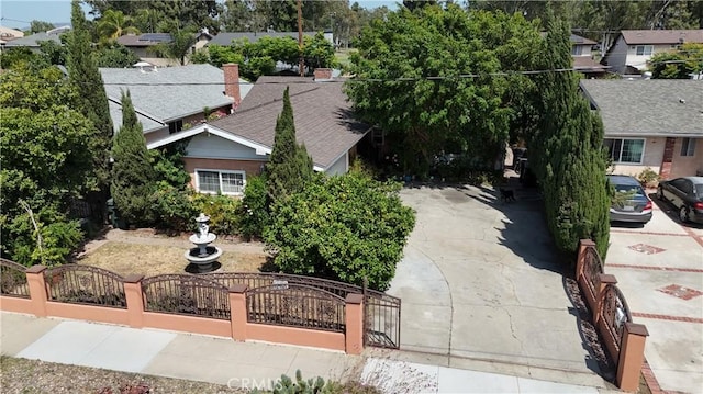 522 S 5th St, Montebello, CA 90640 - view of front of house with a fenced front yard, driveway, and a gate