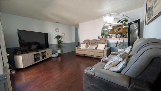 522 S 5th St, Montebello, CA 90640 - living room featuring wood finished floors and a textured ceiling