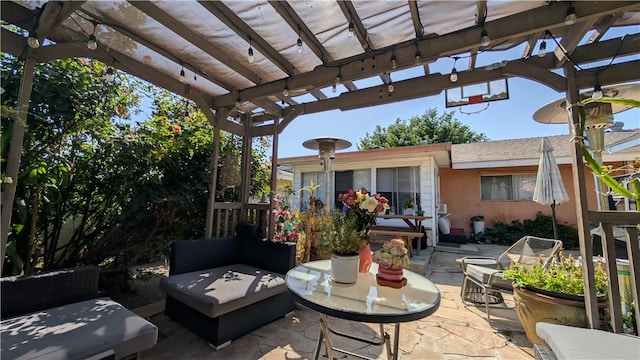 522 S 5th St, Montebello, CA 90640 - view of patio / terrace with a pergola and an outdoor hangout area