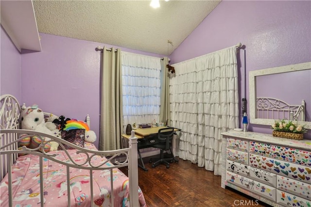 6073 Cameo St, Rancho Cucamonga, CA 91701 - bedroom with lofted ceiling, wood finished floors, and a textured ceiling
