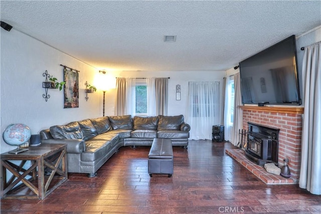 6073 Cameo St, Rancho Cucamonga, CA 91701 - living room featuring a textured ceiling and hardwood / wood-style flooring
