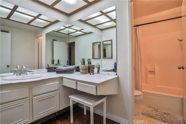 6073 Cameo St, Rancho Cucamonga, CA 91701 - full bath with vanity, shower / tub combo, and wood finished floors