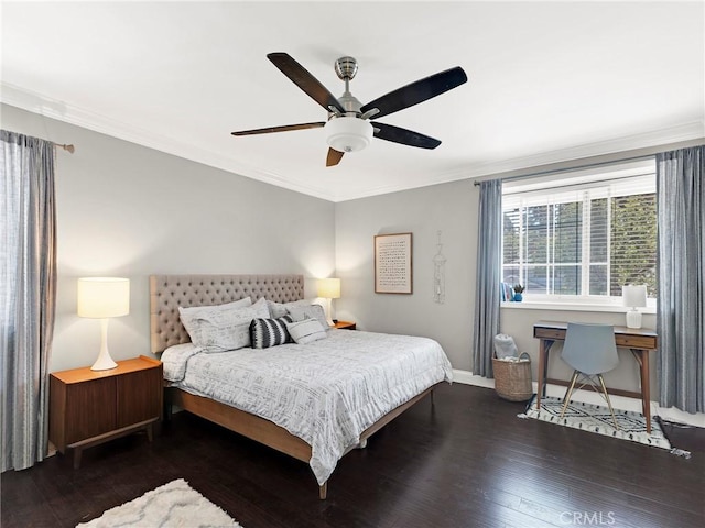 183 W Sidlee St, Thousand Oaks, CA 91360 - bedroom featuring wood finished floors, ornamental molding, and ceiling fan