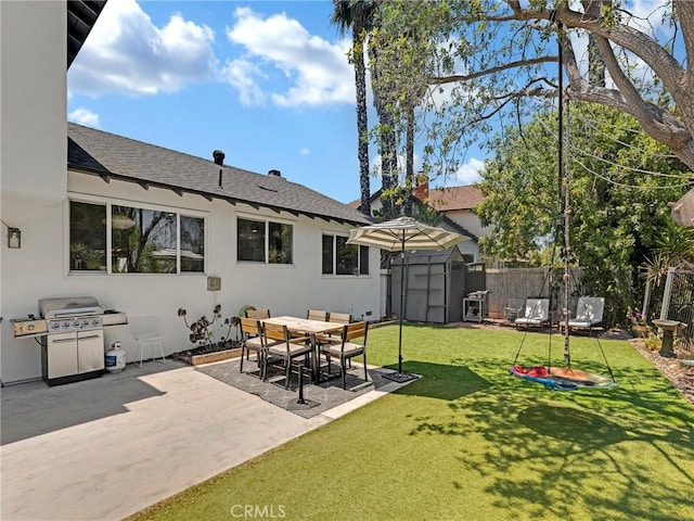 183 W Sidlee St, Thousand Oaks, CA 91360 - view of yard with a storage shed and a patio