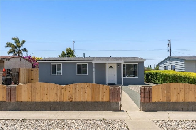 715 N 3rd St, Lompoc, CA 93436 - view of front facade featuring a gate, a fenced front yard, and stucco siding