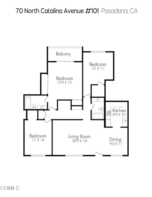70 N Catalina Ave Unit 101, Pasadena, CA 91106 - view of property floor plan