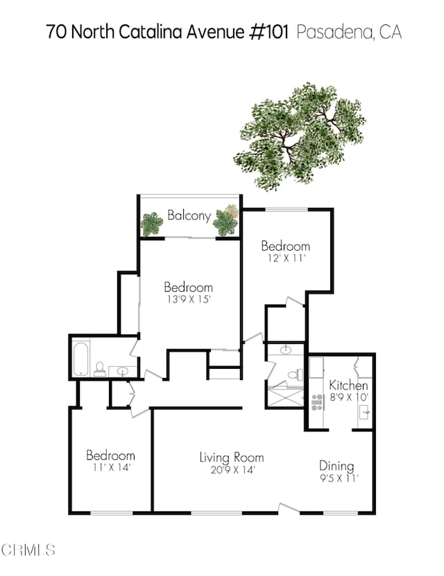 70 N Catalina Ave Unit 101, Pasadena, CA 91106 - view of floor plan / room layout