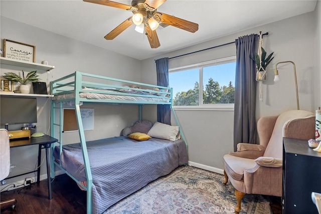 18 El Cerrito Dr, Chico, CA 95973 - bedroom featuring ceiling fan and wood finished floors