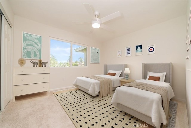 40911 Lela May Ave, Hemet, CA 92544 - bedroom featuring carpet, a ceiling fan, and a closet