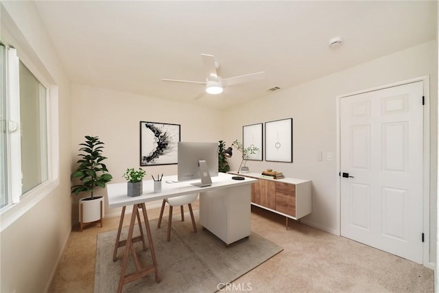40911 Lela May Ave, Hemet, CA 92544 - office area featuring light colored carpet and a ceiling fan