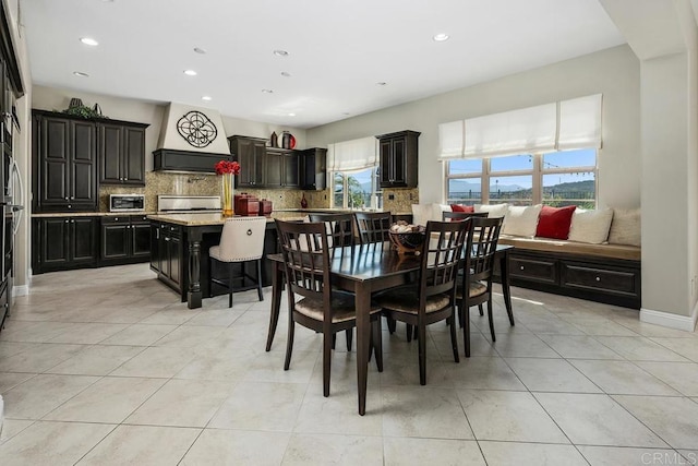13388 Greenstone Ct, Scripps Miramar, CA 92131 - dining area with recessed lighting and light tile patterned floors