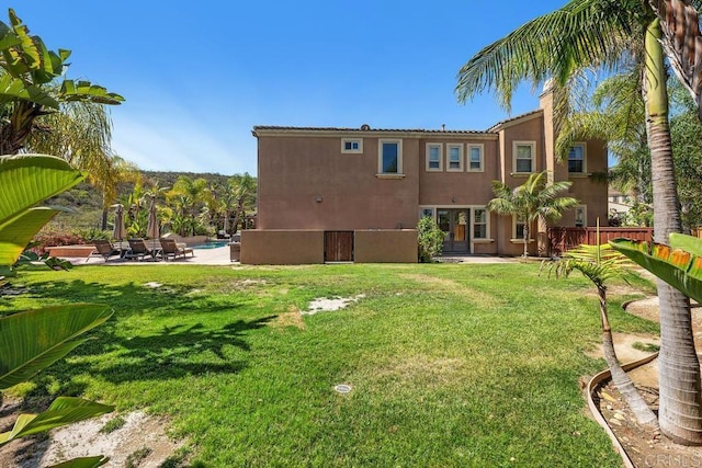 13388 Greenstone Ct, Scripps Miramar, CA 92131 - back of property with a patio area, stucco siding, and an outdoor pool
