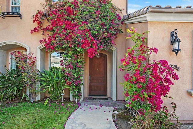 13388 Greenstone Ct, Scripps Miramar, CA 92131 - property entrance with stucco siding
