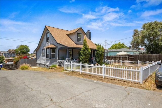 3144 Vista Ave, Lemon Grove, CA 91945 - view of front of house with a chimney, covered porch, and a shingled roof