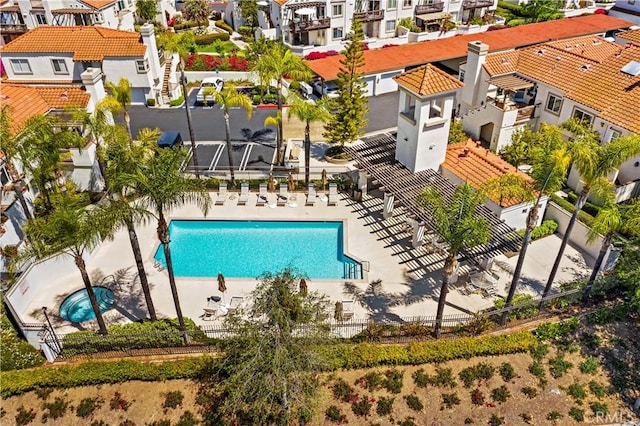 55 Rabano Unit 240, Rancho Santa Margarita, CA 92688 - aerial perspective of suburban area with a pool