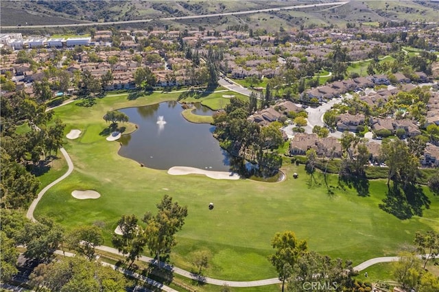 55 Rabano Unit 240, Rancho Santa Margarita, CA 92688 - aerial view of property's location featuring nearby suburban area, a water and mountain view, and a golf course