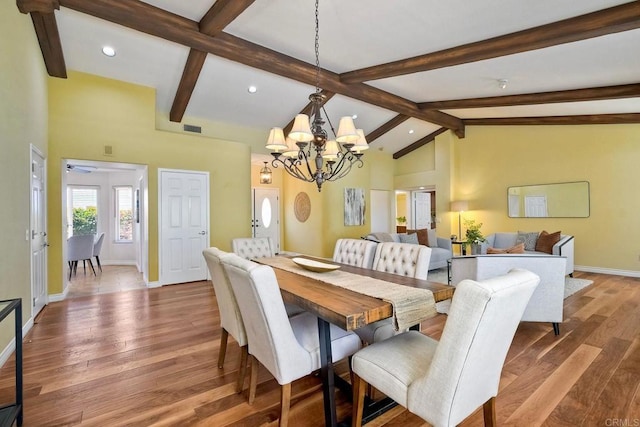 4956 Lamia Way, Oceanside, CA 92056 - dining area featuring a chandelier, recessed lighting, and wood finished floors