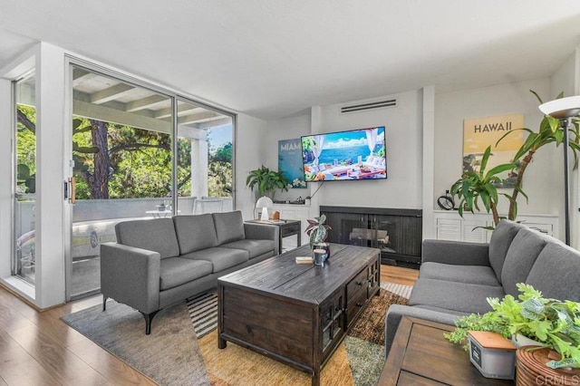 4833 Collwood Blvd Unit A, San Diego, CA 92115 - living area featuring wood finished floors and a fireplace