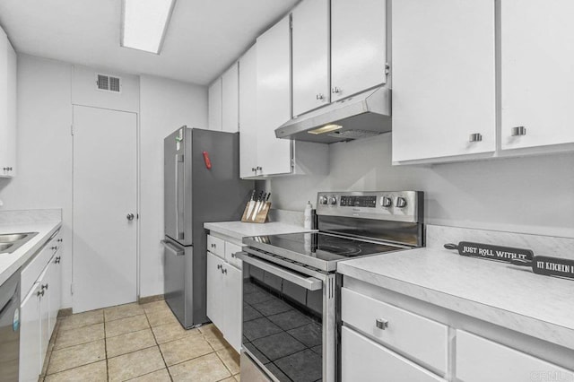 4833 Collwood Blvd Unit A, San Diego, CA 92115 - kitchen with stainless steel appliances, under cabinet range hood, light countertops, and white cabinetry