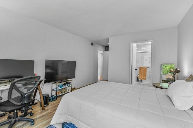 4833 Collwood Blvd Unit A, San Diego, CA 92115 - bedroom with wood finished floors, ensuite bath, and a desk