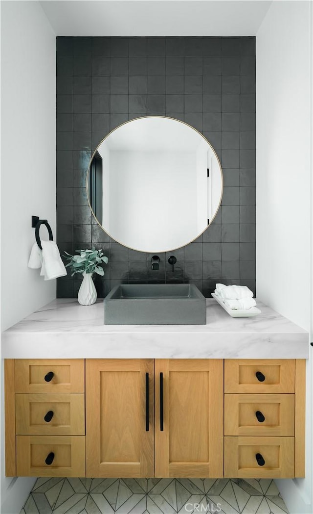 1313 Ocean Ave, Seal Beach, CA 90740 - bathroom with vanity and backsplash