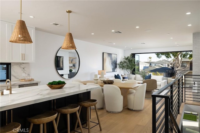 1315 Ocean Ave, Seal Beach, CA 90740 - dining room featuring light wood finished floors and recessed lighting