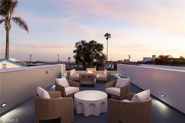 1315 Ocean Ave, Seal Beach, CA 90740 - patio terrace at dusk featuring outdoor lounge area