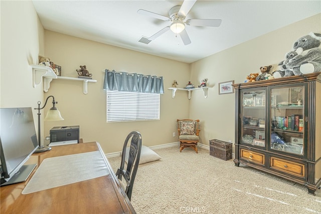2534 Desert Rose Dr, Lancaster, CA 93536 - office with a ceiling fan and carpet flooring