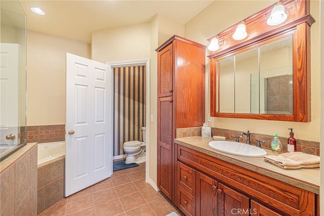 2534 Desert Rose Dr, Lancaster, CA 93536 - full bath with a bath, vanity, and tile patterned floors