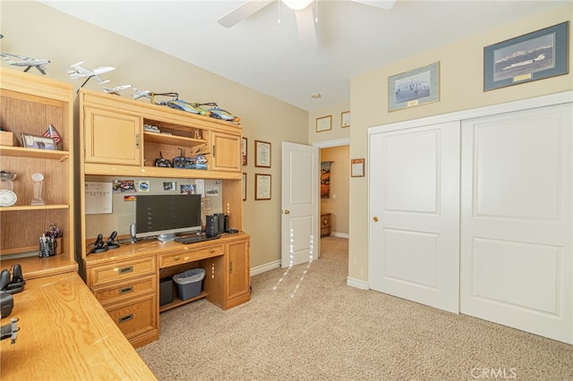2534 Desert Rose Dr, Lancaster, CA 93536 - office space with ceiling fan and light colored carpet