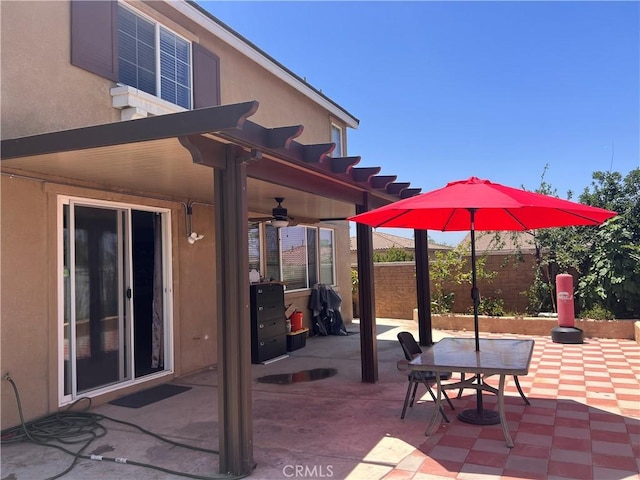 26810 Sugarite Canyon Dr, Moreno Valley, CA 92555 - view of patio featuring ceiling fan and outdoor dining space
