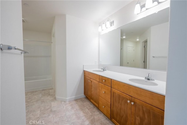 363 Arpent Ct, Merced, CA 95341 - bathroom with double vanity and  shower combination