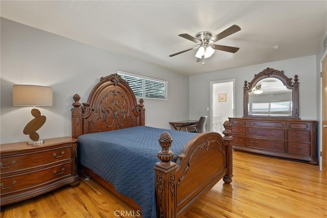 1094 Manzanita Ave, Chico, CA 95926 - bedroom with light wood-style floors and ceiling fan