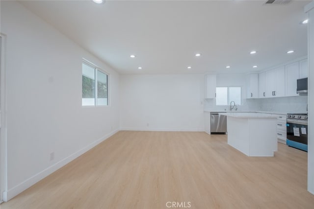 7734 N Glenoaks Blvd, Burbank, CA 91504 - unfurnished living room featuring plenty of natural light, light wood-type flooring, and recessed lighting