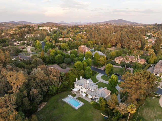 17274 Calle Mayor, Rancho Santa Fe, CA 92067 - aerial view of property's location featuring a mountainous background