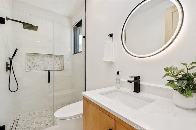 19031 Fowler Ave, North Tustin, CA 92705 - bathroom featuring a shower stall and vanity