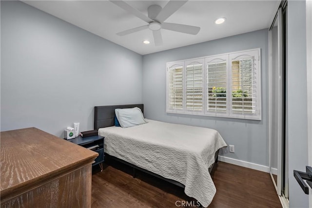 27814 Caraway Ln, Saugus, CA 91350 - bedroom with recessed lighting, wood finished floors, and a ceiling fan