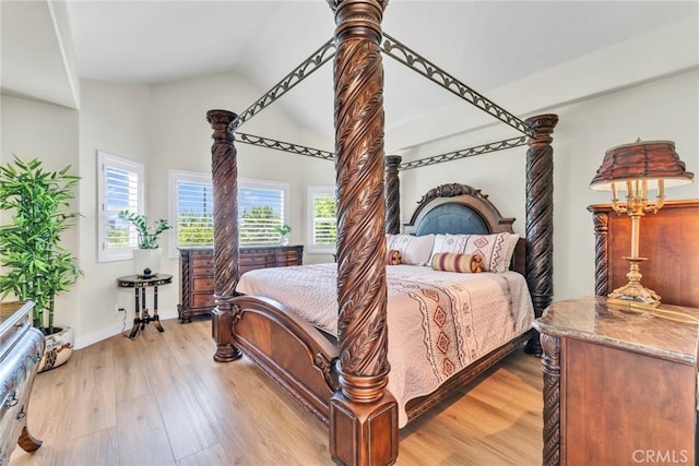 166 Alta St Unit B, Arcadia, CA 91006 - bedroom featuring lofted ceiling and light wood-style floors